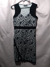 Tango Mango Collection Dress Black White Sleeveless Size M