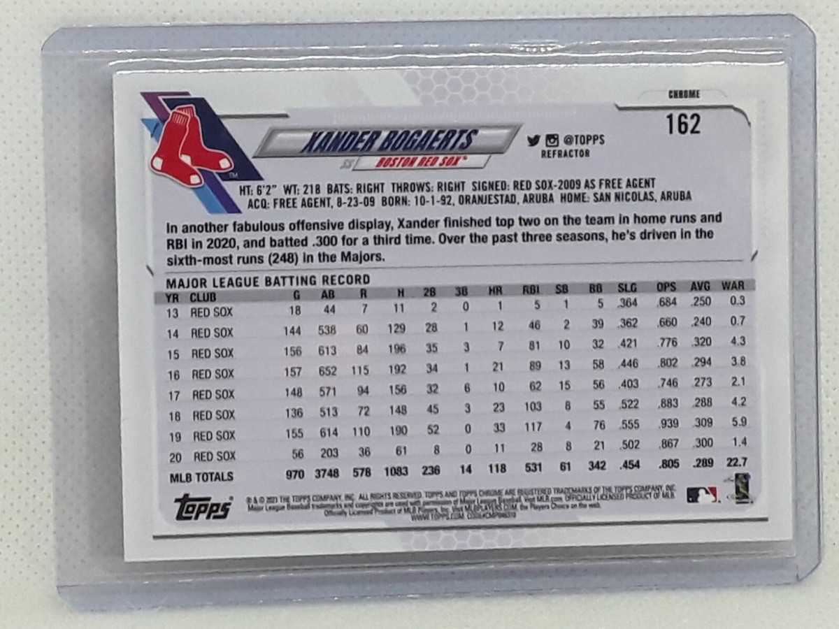 Xander Bogaerts 2021 Topps Chrome Baseball - Sepia #162 - Boston