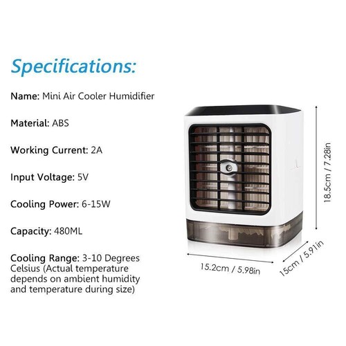 Portable Air Conditioner Fan Andoer Air Conditioner for Car Mini Fan on the D... - Picture 5 of 9