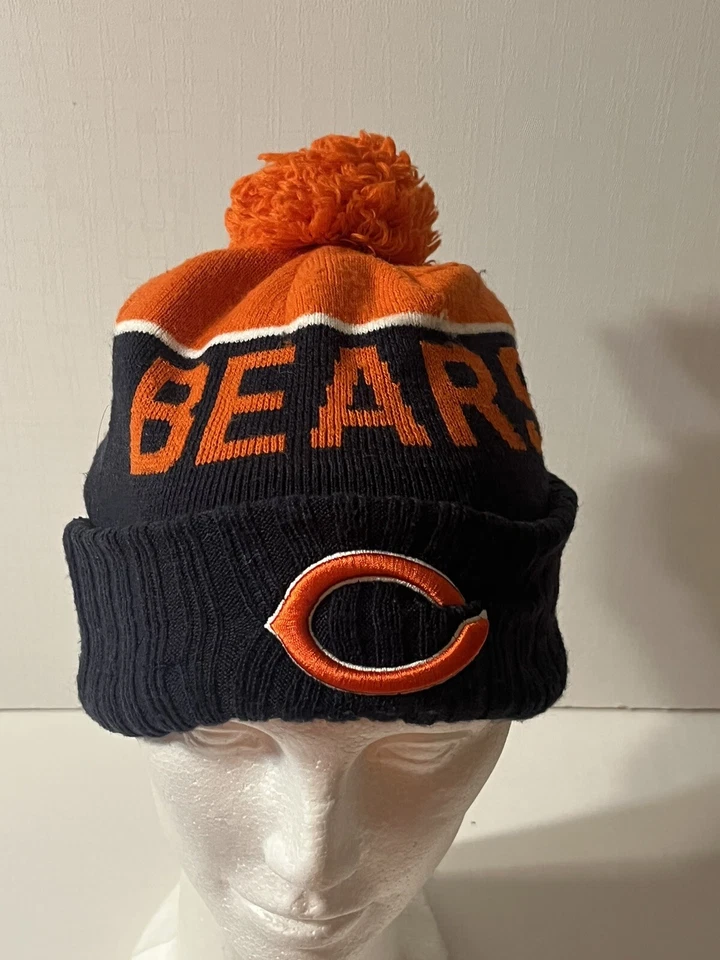 CHICAGO BEARS Hat Beanie Cap New Era Football NFL GSH Youth Blue Orange Winter - Image 2 of 4