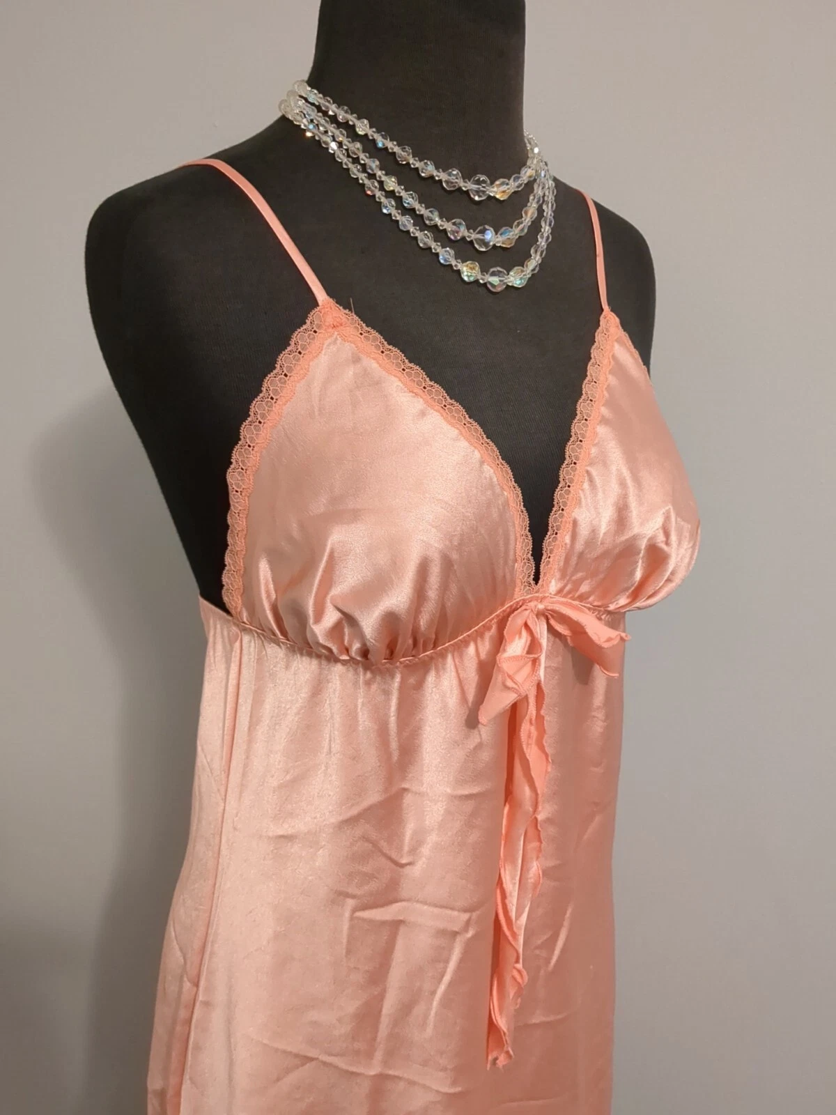 UNDERCOVER Abito Slip Vintage Chemise Wet Look Victoria Secret Lucido Grasso Liquido Raso 38 MED