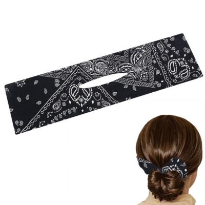 Deft Bun Fashion Hair Band Women Summer Knotted Wire Print Headband