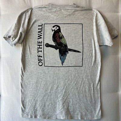 Vans Off the Wall Parrot Dagger Size Mens S Classic Fit Graphic T-Shirt Tee Gray