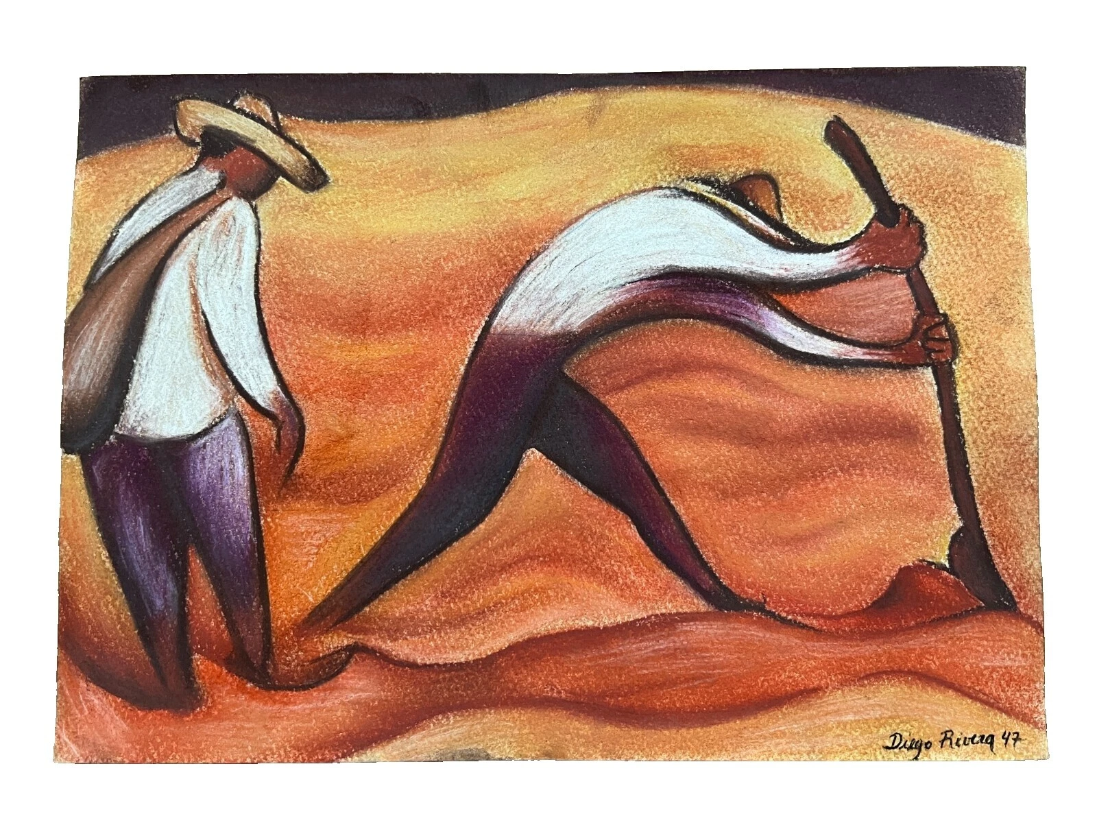 Diego Rivera assinado Desenhos de Arte