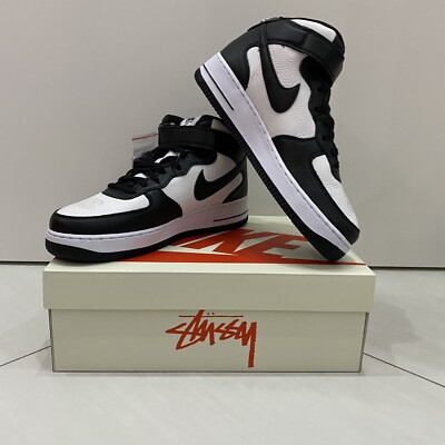Nike Air Force 1 Mid Stussy Black & Light Bone - 42,5 - Neu