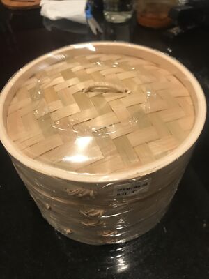 Bamboo Steamer Classic 8'' 2 tier steam basket Asian cooking Brand New