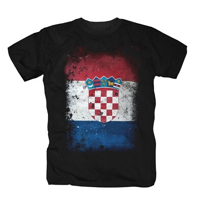 Kroatien Croatia Retro Flag EM WM Fussball Handball Wasserball T-Shirt S-5XL