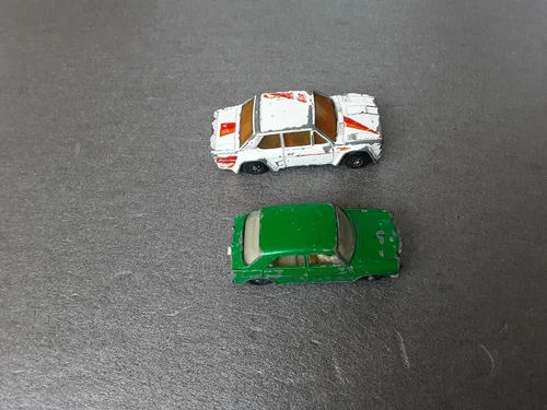 2 Vintage Diecast Toy Car Matchbox Lesney Fiat Abarth 1982 and MG 1100 N64
