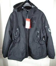 CAMEL CROWN Womens Softshell BLACK Jacket Fleece Lined Waterproof Windproof 3XL