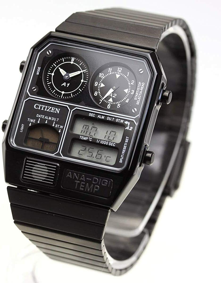 CITIZEN ANA-DIGI TEMP JG2105-93E Black Analog Digital CITIZEN ANA-DIGI TEMP JG2105-93E Black Analog Digital