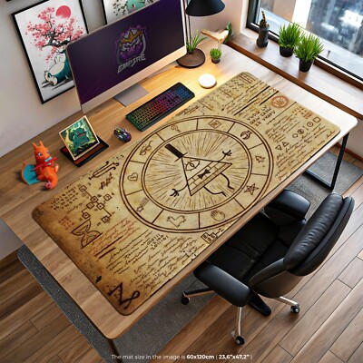 Gravity Falls Mystery Wheel Desk Mat - Bill Cipher Mouse Pad, Gaming Desk Mat