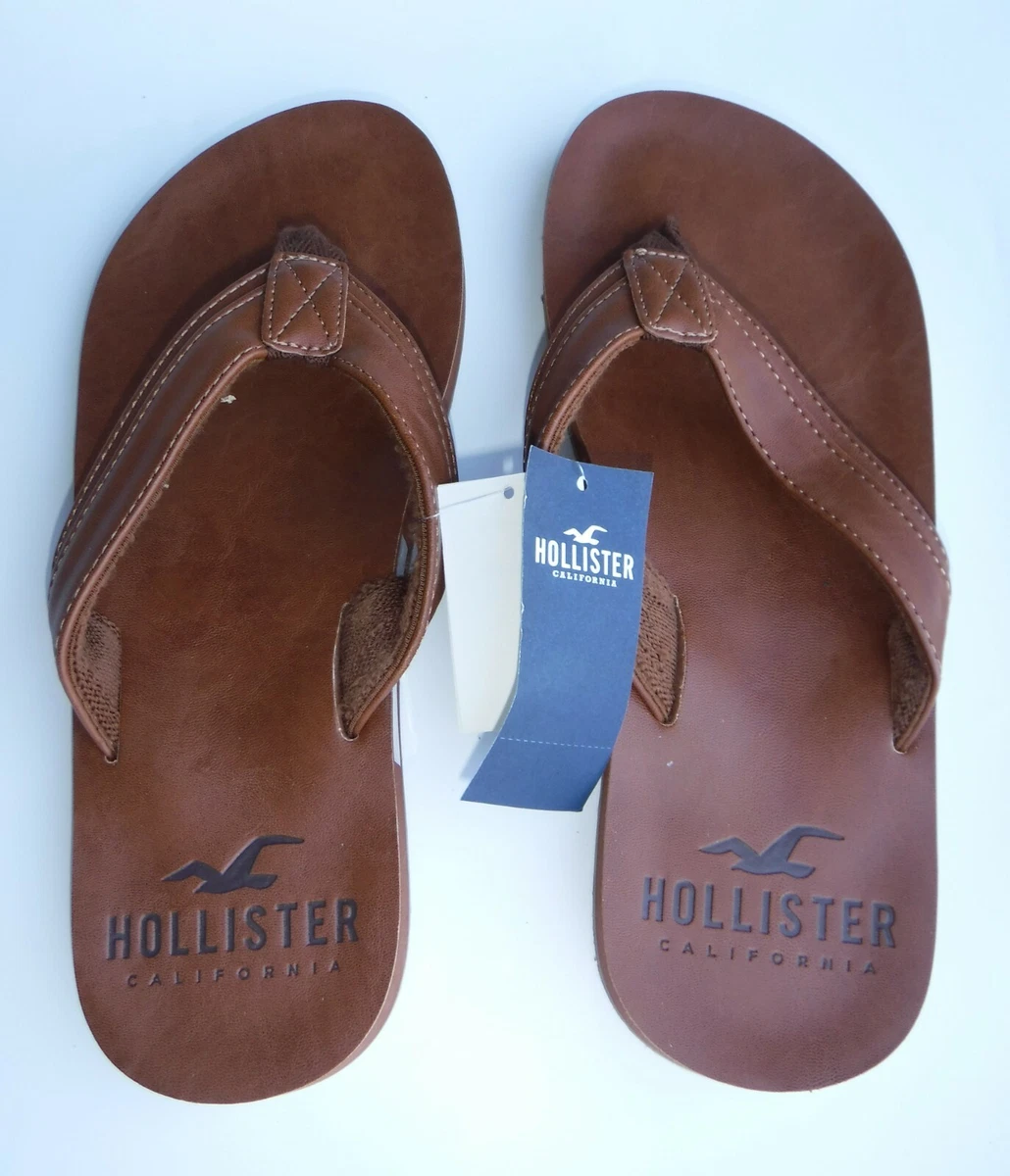 NEW HOLLISTER by Abercrombie Fitch Leather Flip Flops Men s