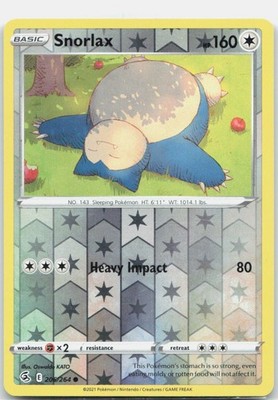 Snorlax Reverse Holo Common SWSH08: Fusion Strike 206/264 NM