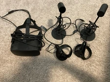 Meta Oculus Rift CV1 VR Headset Bundle - Dual Sensors & Controllers Tested/Work