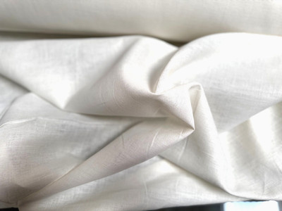 Flax Linen Fabric Open Weave Off White Heavy Weight 60'' Wide By the Yard