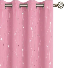 Pink Blackout Curtains 84 Inch Length 2 Panels Set, Grommet Thermal Insulated Bl