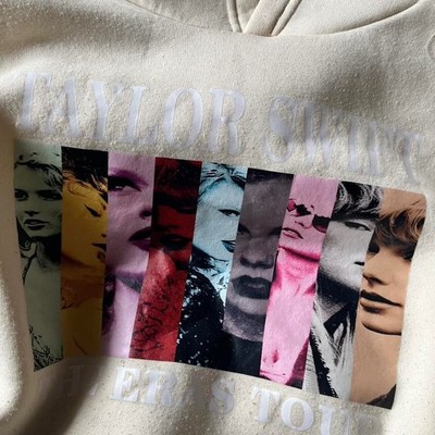 Taylor Swift The Eras Tour Hoodie Size Medium Beige Eras Color Design Print