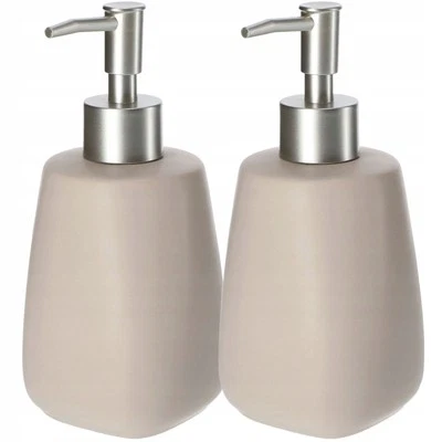 Distributeur de savon KADAX avec pompe, céramique, doseur, beige, paquet... - Photo 1/4