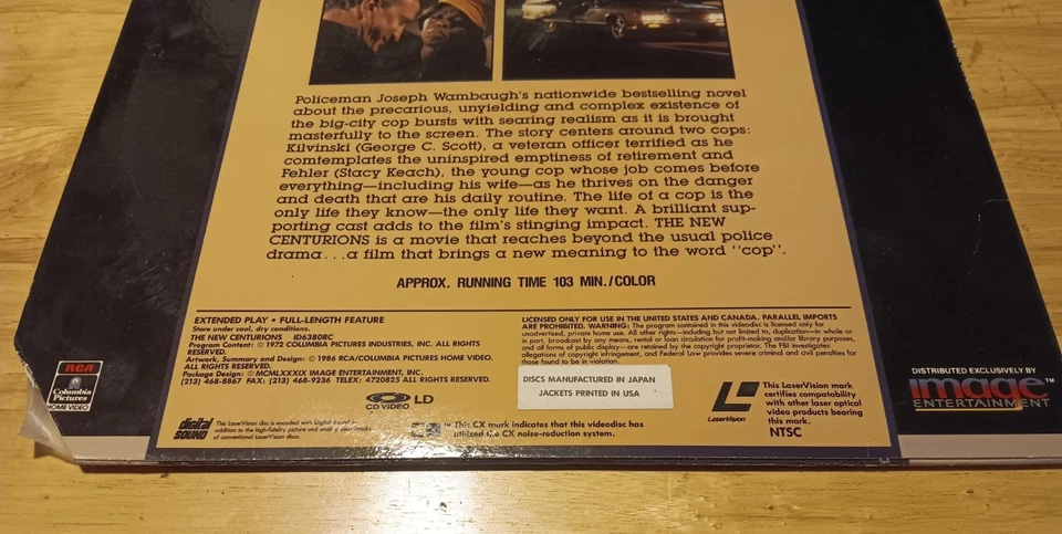 The New Centurions (1972) – LaserDisc – George C. Scott, Stacy Keach - Tested - Image 4 of 4
