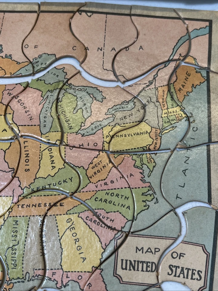1940s Whitman United States Puzzle Map Replacement Pieces 48 Of 50 - Image 4 of 4