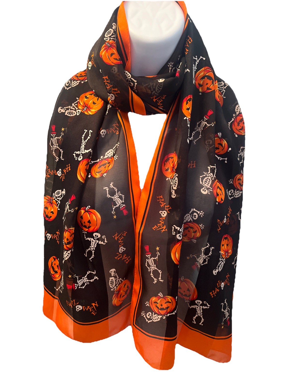 Halloween sheer solid stripe Rectangle Fashion Sc… - image 1