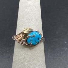 C Co. Black Hills Sterling Silver Turquoise Ring - Size 5 3/4