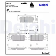 Jeu de plaquettes de frein arrière DELPHI LP3375 NISSAN MURANO 3.5 4x4
