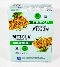 12 Mezcla MATCHA VANILLA Crispy Bars 1.4oz Non-GMO 02/26/2026