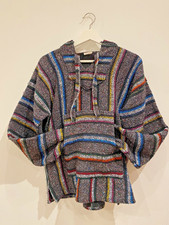 Baja Hoodie Hippie Surfer Mexican Poncho Sweater Drug Rug Colourfuk