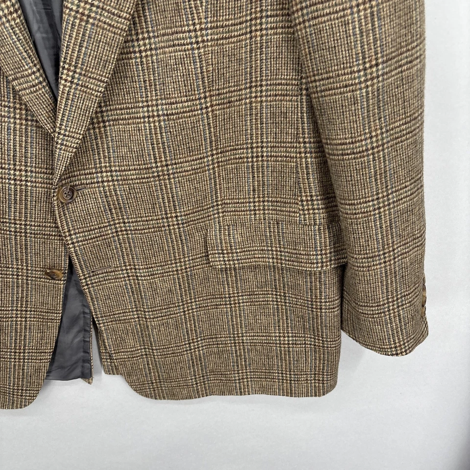 Abrigo deportivo Hart Schaffner & Marx para hombre 48 largo pelo camel glen escocés vestido blazer Foto 3 de 4