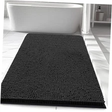 Bathroom Rugs 24x17, Thick Soft Absorbent Chenille Bath Mat, Upgrade Backing 
