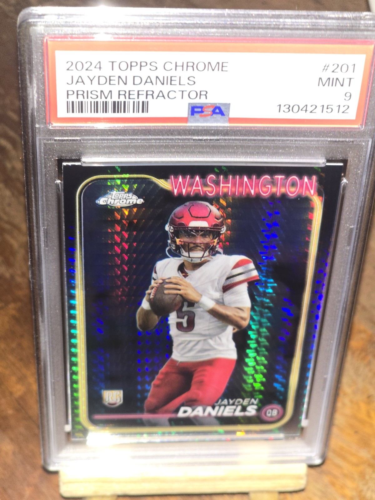 2024 Topps Chrome X Jayden Daniels Prism Refractor Rc #201 Psa 9🌱🌱🌱clean