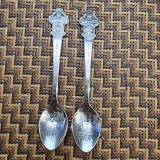 Vintage Rolex Bucherer Lucerne & Geneve Switzerland Souvenir Spoons Pewter