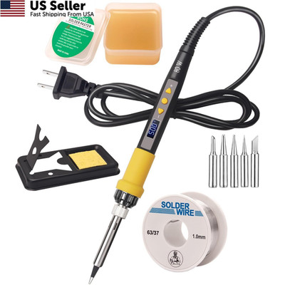 LDK 80W Soldering Iron Kit, 110V Digital with 5 Solder Yellow 