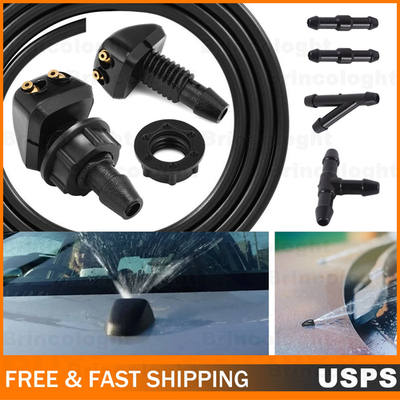 #ad #ad 2X Car Universal Front Windshield Washer Nozzle Wiper Water Spray Jet Dual Holes $9.89