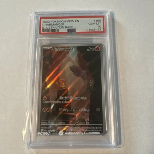 2023 POKEMON MEW EN-151 ILLUSTRATION RARE #168 CHARMANDER PSA 10
