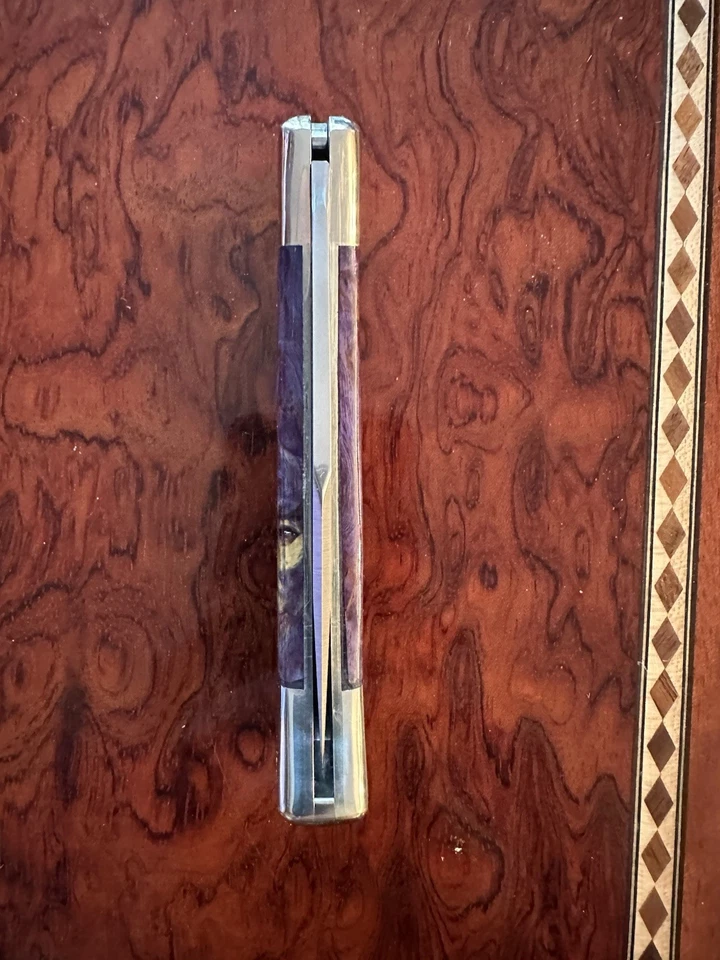 Hermoso Buck 110 personalizado con empuñaduras Box Elder Burl Foto 3 de 4