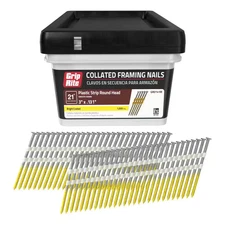 Collated Framing Gun Pneumatic Nails 21 Degree 3"x0.131" Vinyl Coated Round Head