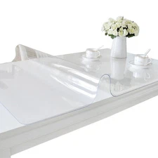 ETECHMART Clear Plastic Table Cover Protector Rectangle 40 x 72'', Thick Wate...