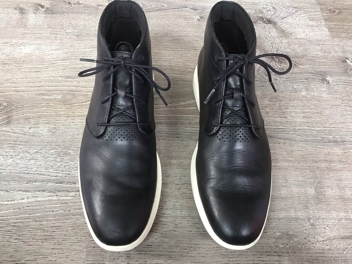 Cole Haan Black Leather Chukka Lace-Up Boots SIZE 7 Mens Cole Haan American Classic Lace Up Boots In Black  main image 2