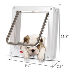 4 Way Pet Door Cat Puppy Dog Magnetic Lock Lockable Flap Door Frame Magnetic ABS