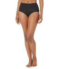 Anne Cole Side Shirring High-Waist Bottoms Black MD