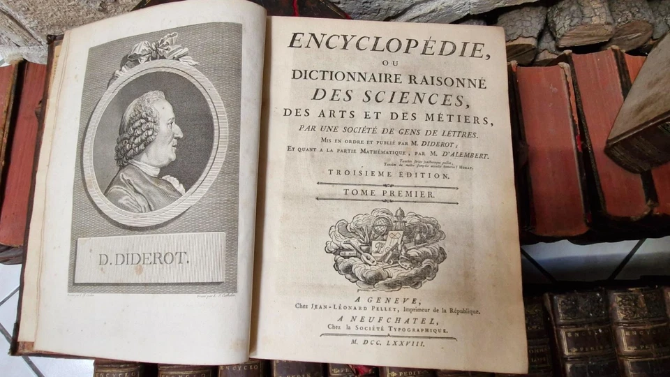 36 volumes ENCYCLOPEDIE UNIVERSELLE de DIDEROT 1779 + 3 recueils de planches + - Photo 4/4