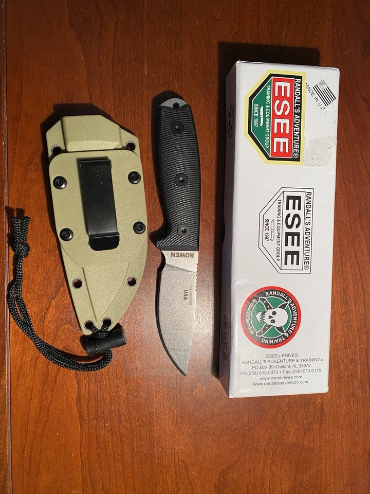 ESEE 3 Rowen Fixed Blade Black/Silver G10 Scales (NEW) Free Shipping - Image 2 of 2