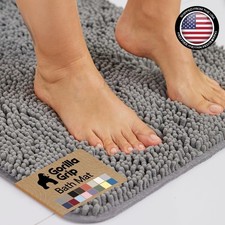 Luxurious 30x20 Chenille Bath Rug Mat - Ultra Absorbent  Quick Dry