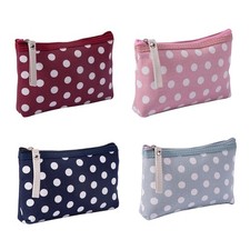 4 Pcs Makeup Toiletry Travel Bag Small Pouch Canvas Zippered Coin Purse