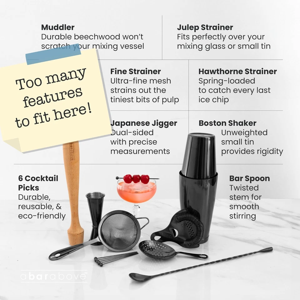 Kit de camarero de acero inoxidable de 14 piezas, juego de vajilla profesional premium para... Foto 2 de 4