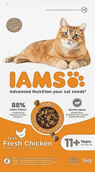 (€8,50/Kg) Iams Senior 11+ Cat Chicken Advanced Nutrition Huhn Katzenfutter 3 Kg-image