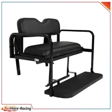 Rear Flip Seat for EZGO RXV (2008-Up) Golf Carts - Black Cushions
