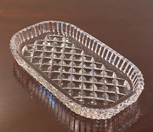 Vintage Waterford Crystal Alana Vanity Tray Trinket Dish Catchall 8.5" Signed